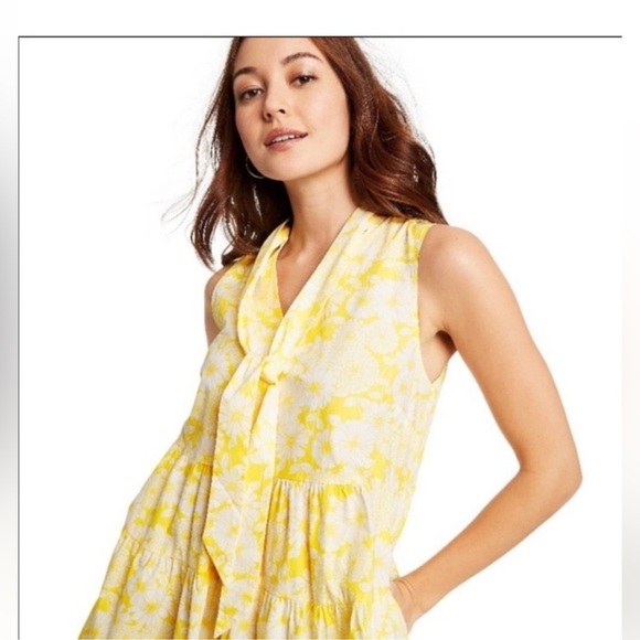 Lisa Marie Fernandez yellow & White floral flowy cotton dress sz small preloved - Picture 6 of 8